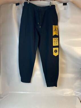 Jordan Brand MJ Remastered HBR Fleece Joggers Black Metallic Gold XL